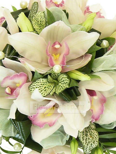 Букет невесты каскадный из орхидей №10