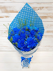 Букеты из синих хризантем