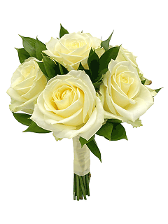Букет невесты из белых роз Лайт №7