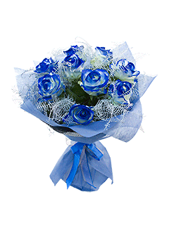 Букет из синих роз «Гжель»