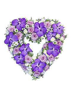 Композиция из роз, орхидей и лизиантусов «Баллада о любви»