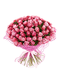 Букет из 101 малиново-розовой розы
