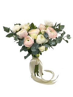 Букет невесты открытый из роз и ранункулюсов №222