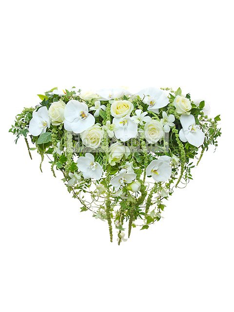 Композиция из роз и орхидей для свадебного стола №54