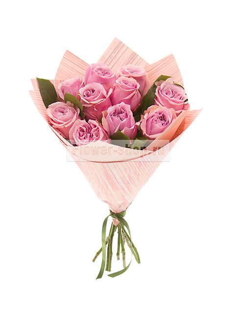 Букет из пионовидных розовых роз