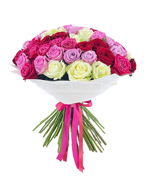 Букет из разноцветных роз «Розалия»