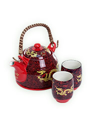 Чайный набор «Золотой дракон на красном»