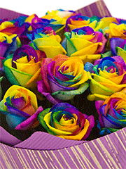 Букеты из радужных роз