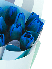 Букеты из синих тюльпанов