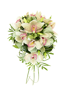 Букет невесты каскадный из орхидей №10