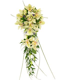 Букет невесты каскадный из орхидей №17