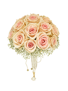 Букет невесты из роз и гипсофилы круглый №53