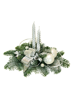 Новогодняя композиция со свечами «Белый снег»