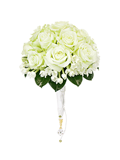 Букет невесты из белых роз «Снежная Королева»
