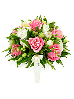 Букет невесты из роз и фрезий «Аврора»