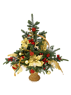 Новогодняя корзина с еловыми ветками «Новогоднее торжество»