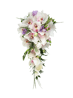 Букет невесты из орхидей и фрезий каскадный №26