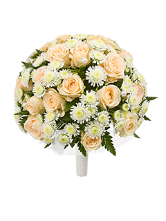 Букет невесты из роз и хризантем круглый №81