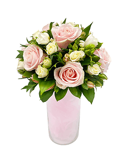 Композиция для свадебного стола из роз, фрезий и альстромерий №36