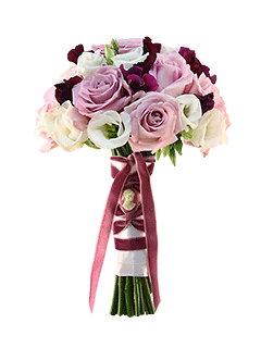 Букет невесты открытый из роз и душистого горошка №108