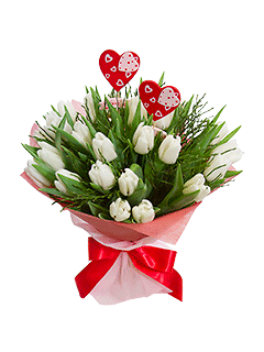 Букет из тюльпанов «День влюбленных»