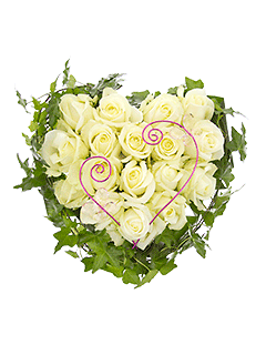Композиция из белых роз «С любовью в сердце»