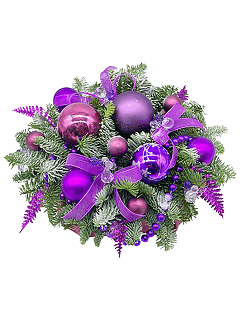 Новогодняя композиция с шарами «Пурпур»