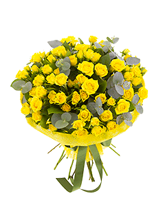 Букет из желтых кустовых роз «Лимончелло»