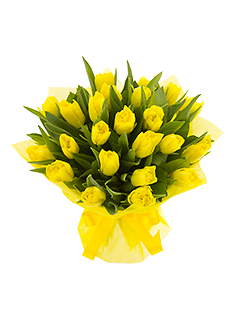 Букет из желтых тюльпанов «Ярче солнца»