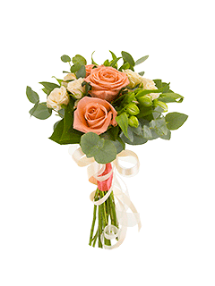 Букет невесты дублер №2 из  роз и белой альстромерии