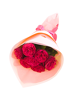 Букет из 7 садовых роз Ред Пиано