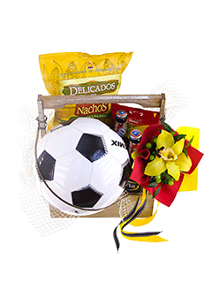 Композиция с футбольным мячом и орхидеей  «Чемпионат»