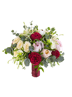 Букет невесты из садовых роз и фрезий открытый №184