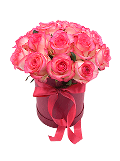 Букет из роз в шляпной коробке «Джумилия»