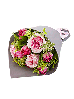 Букет из пионовидных роз и тюльпанов «Комплимент»