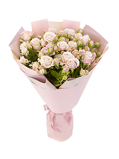 Букет из 5 кустовых нежно-розовых роз