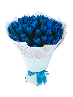 Букет из синих тюльпанов «Ультрамарин»