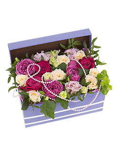 Композиция в коробке из роз «Цветочная шкатулка»