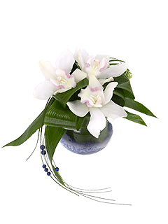 Композиция из орхидей в вазе «Пролив»