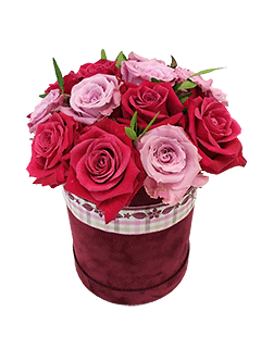 Букет из роз в шляпной коробке «Лана»