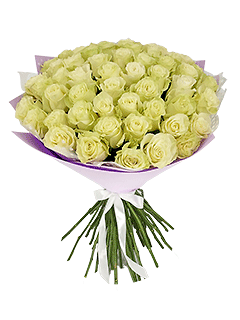 Букет из 51 белой эквадорской розы Премиум