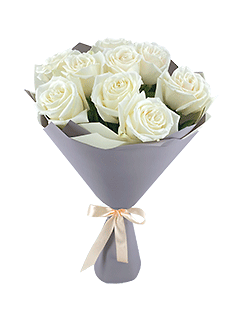 Букет из 9 белых эквадорских роз