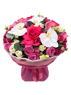 Букет из калл, орхидей и роз «Монпарнас»