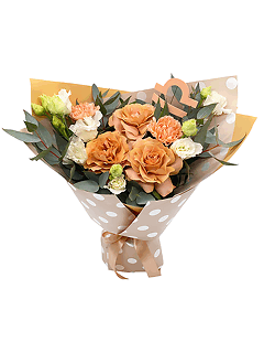 Букет из роз и лизиантусов «Подарок для Весов»