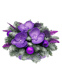 Новогодняя композиция из еловых веток «Зимний сон орхидеи»