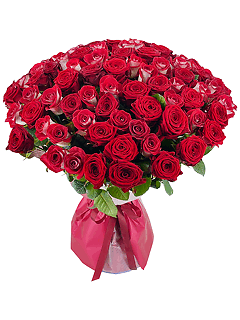Букет из 101 высокой розы «Черри Грантс Морелла»