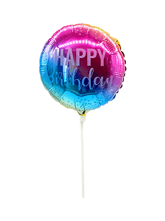 Шар на палочке «Happy birthday!» разноцветный