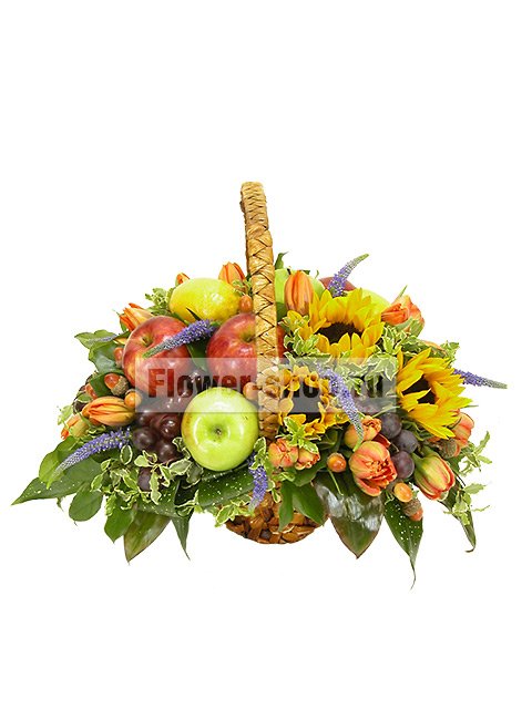 Корзина с цветами и фруктами «Лето в корзинке»