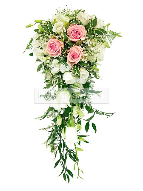 Букет невесты из роз и эустом «Медея»