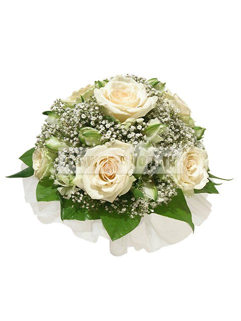 Букет невесты круглый из роз №62